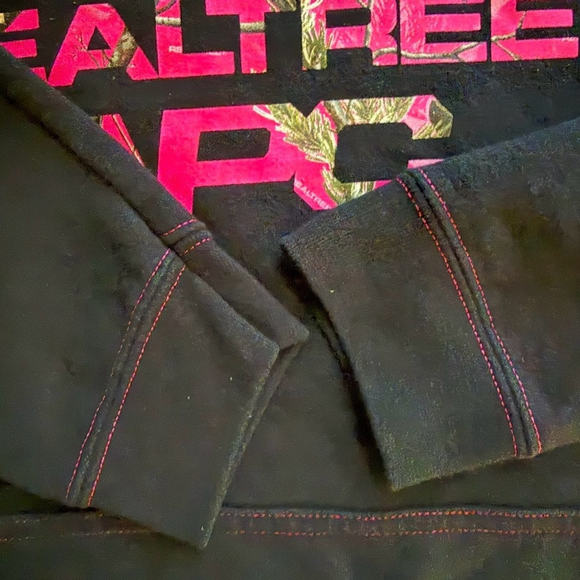 Realtree Unisex Black Hoodie with Pink Camo Accents Size XL Casual Streetwear - Picture 8 of 13
